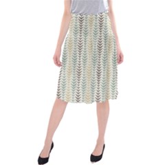 Leaf Triangle Grey Blue Gold Line Frame Midi Beach Skirt