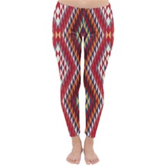 Indian Pattern Sweet Triangle Red Orange Purple Rainbow Classic Winter Leggings