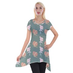 Lifestyle Repeat Girl Woman Female Short Sleeve Side Drop Tunic by Alisyart