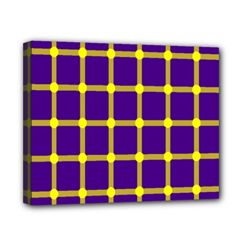 Optical Illusions Circle Line Yellow Blue Canvas 10  X 8 