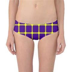 Optical Illusions Circle Line Yellow Blue Classic Bikini Bottoms by Alisyart