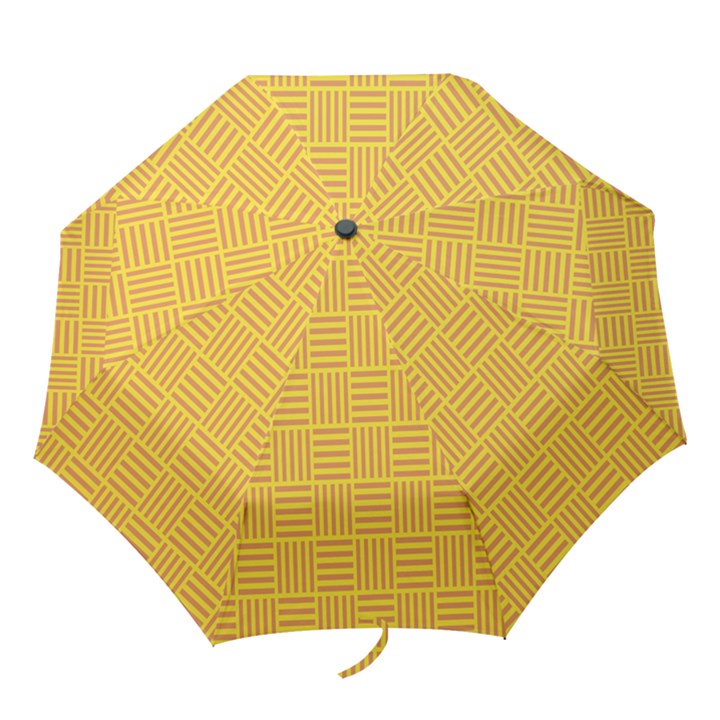 Plaid Line Orange Yellow Folding Umbrellas