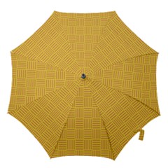 Plaid Line Orange Yellow Hook Handle Umbrellas (small)