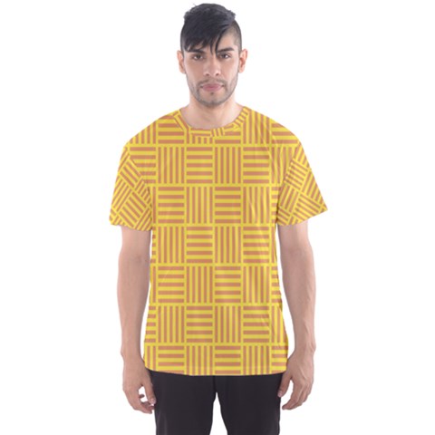 Plaid Line Orange Yellow Men s Sport Mesh Tee by Alisyart