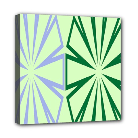 Starburst Shapes Large Green Purple Mini Canvas 8  X 8 