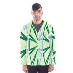 Starburst Shapes Large Green Purple Hooded Wind Breaker (men) by Alisyart