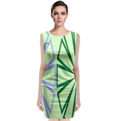 Starburst Shapes Large Green Purple Classic Sleeveless Midi Dress