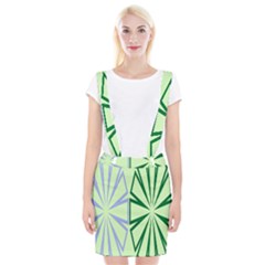 Starburst Shapes Large Green Purple Suspender Skirt by Alisyart