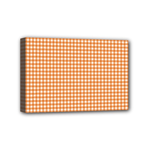 Orange Tablecloth Plaid Line Mini Canvas 6  X 4 