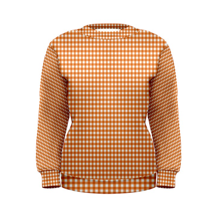 Orange Tablecloth Plaid Line Women s Sweatshirt