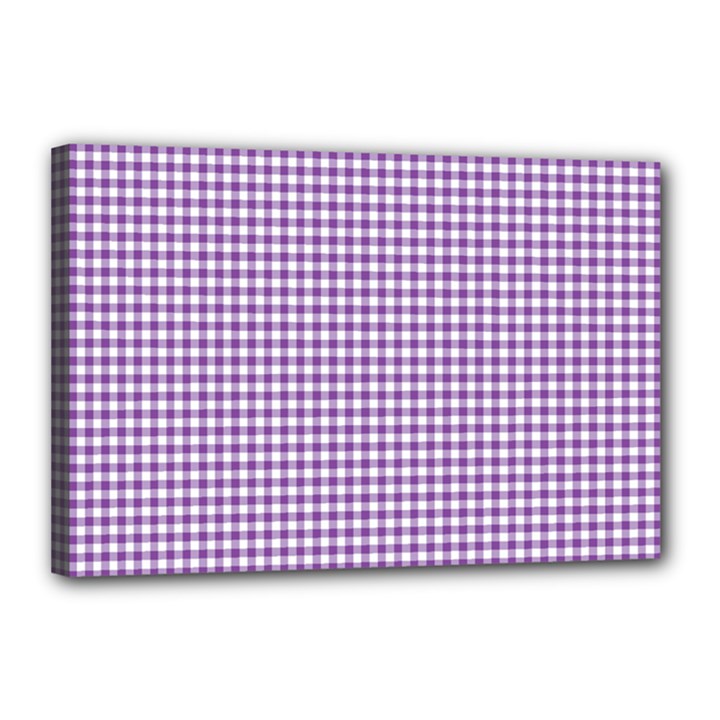 Purple Tablecloth Plaid Line Canvas 18  x 12 