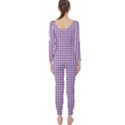 Purple Tablecloth Plaid Line Long Sleeve Catsuit View2