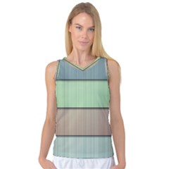 Modern Texture Blue Green Red Grey Chevron Wave Line Women s Basketball Tank Top