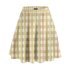 Tomboy Line Yellow Red High Waist Skirt