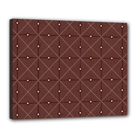 Coloured Line Squares Plaid Triangle Brown Line Chevron Canvas 20  X 16 