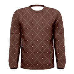 Coloured Line Squares Plaid Triangle Brown Line Chevron Men s Long Sleeve Tee by Alisyart