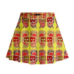 Funny Faces Mini Flare Skirt by Amaryn4rt