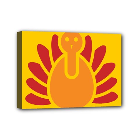 Animals Bird Pet Turkey Red Orange Yellow Mini Canvas 7  X 5  by Alisyart