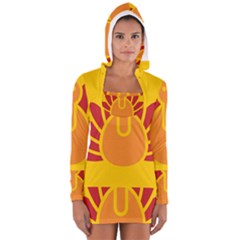 Animals Bird Pet Turkey Red Orange Yellow Women s Long Sleeve Hooded T-shirt