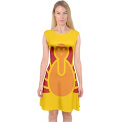 Animals Bird Pet Turkey Red Orange Yellow Capsleeve Midi Dress by Alisyart