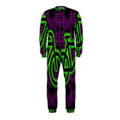 Bike Graphic Neon Colors Pink Purple Green Bicycle Light Onepiece Jumpsuit (kids) by Alisyart