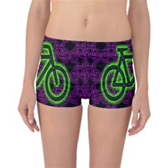 Bike Graphic Neon Colors Pink Purple Green Bicycle Light Boyleg Bikini Bottoms