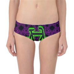 Bike Graphic Neon Colors Pink Purple Green Bicycle Light Classic Bikini Bottoms by Alisyart