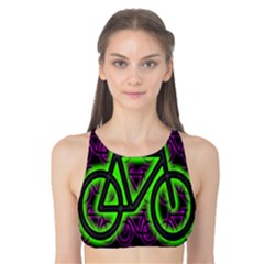 Bike Graphic Neon Colors Pink Purple Green Bicycle Light Tank Bikini Top by Alisyart