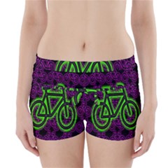 Bike Graphic Neon Colors Pink Purple Green Bicycle Light Boyleg Bikini Wrap Bottoms
