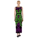 Bike Graphic Neon Colors Pink Purple Green Bicycle Light Fitted Maxi Dress View2