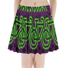 Bike Graphic Neon Colors Pink Purple Green Bicycle Light Pleated Mini Skirt by Alisyart