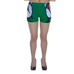 Alarm Clock Weker Time Red Blue Green Skinny Shorts by Alisyart