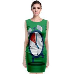 Alarm Clock Weker Time Red Blue Green Classic Sleeveless Midi Dress by Alisyart