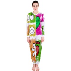 A Set Of Watercolour Icons Onepiece Jumpsuit (ladies) 