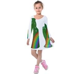 St  Patrick s Day Kids  Long Sleeve Velvet Dress by Valentinaart