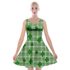 St  Patrick s Day Pattern Velvet Skater Dress by Valentinaart