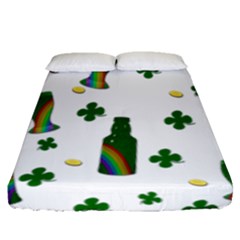 St  Patricks Day  Fitted Sheet (queen Size) by Valentinaart