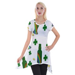 St  Patricks Day  Short Sleeve Side Drop Tunic by Valentinaart