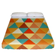 Golden Dots And Triangles Pattern Fitted Sheet (california King Size) by TastefulDesigns