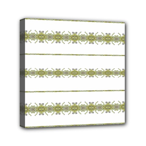 Ethnic Floral Stripes Mini Canvas 6  X 6  by dflcprints