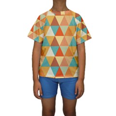 Triangles Pattern  Kids  Short Sleeve Swimwear by TastefulDesigns