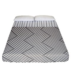 Lines And Stripes Patterns Fitted Sheet (queen Size) by TastefulDesigns