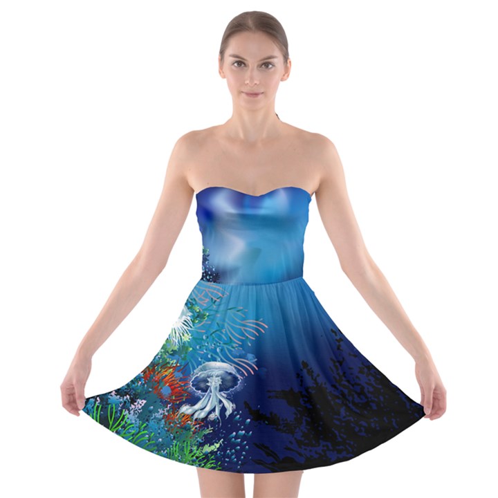 Jellyfish sea  Strapless Bra Top Dress