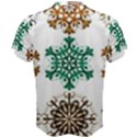 A Set Of 9 Nine Snowflakes On White Men s Cotton Tee View2