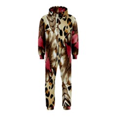 Animal Tissue And Flowers Hooded Jumpsuit (kids)