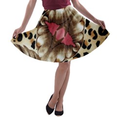 Animal Tissue And Flowers A-line Skater Skirt by Amaryn4rt