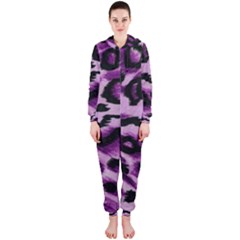 Background Fabric Animal Motifs Lilac Hooded Jumpsuit (ladies) 
