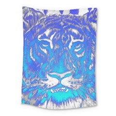 Background Fabric With Tiger Head Pattern Medium Tapestry by Amaryn4rt