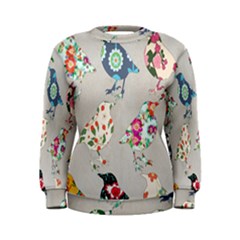 Birds Floral Pattern Wallpaper Women s Sweatshirt by Amaryn4rt