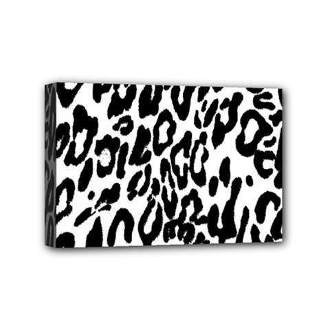Black And White Leopard Skin Mini Canvas 6  X 4  by Amaryn4rt